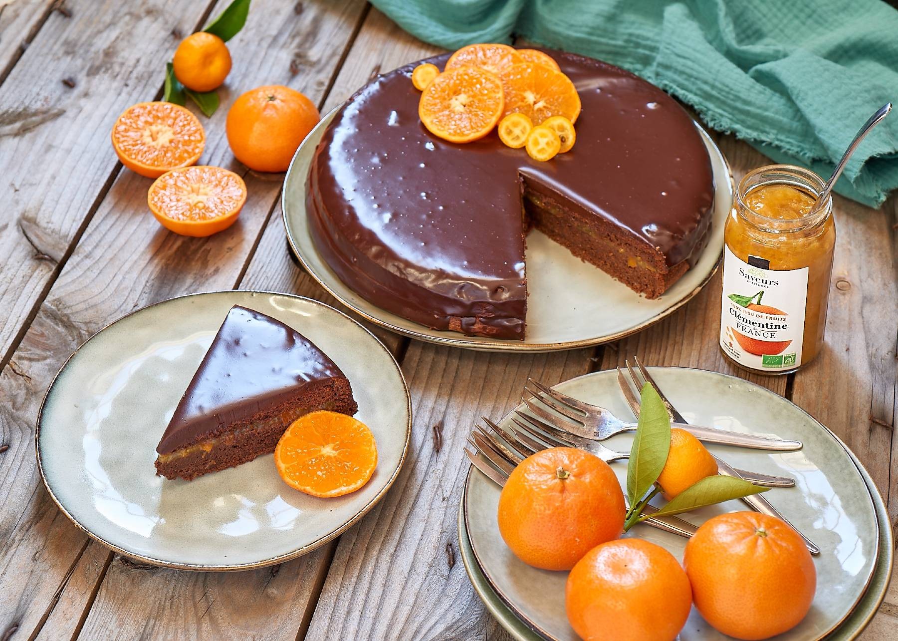 Gâteau au chocolat et confiture de Clémentine de France Bio Saveurs & Fruits