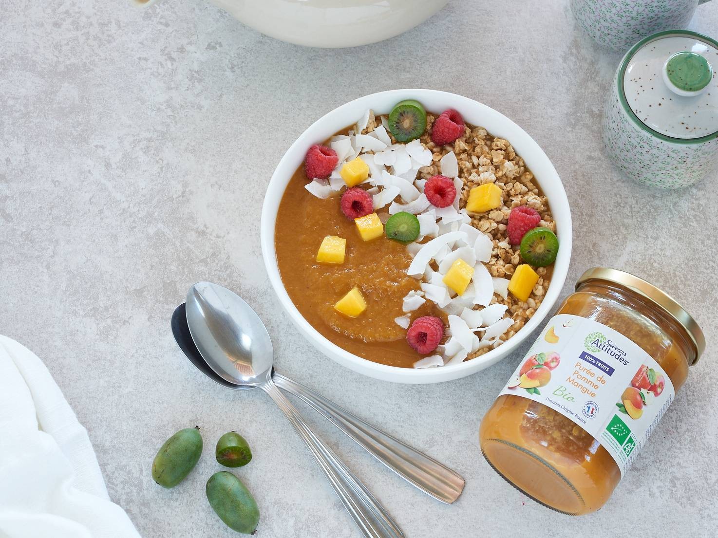 Smoothie bowl pomme mangue bio Saveurs & Fruits